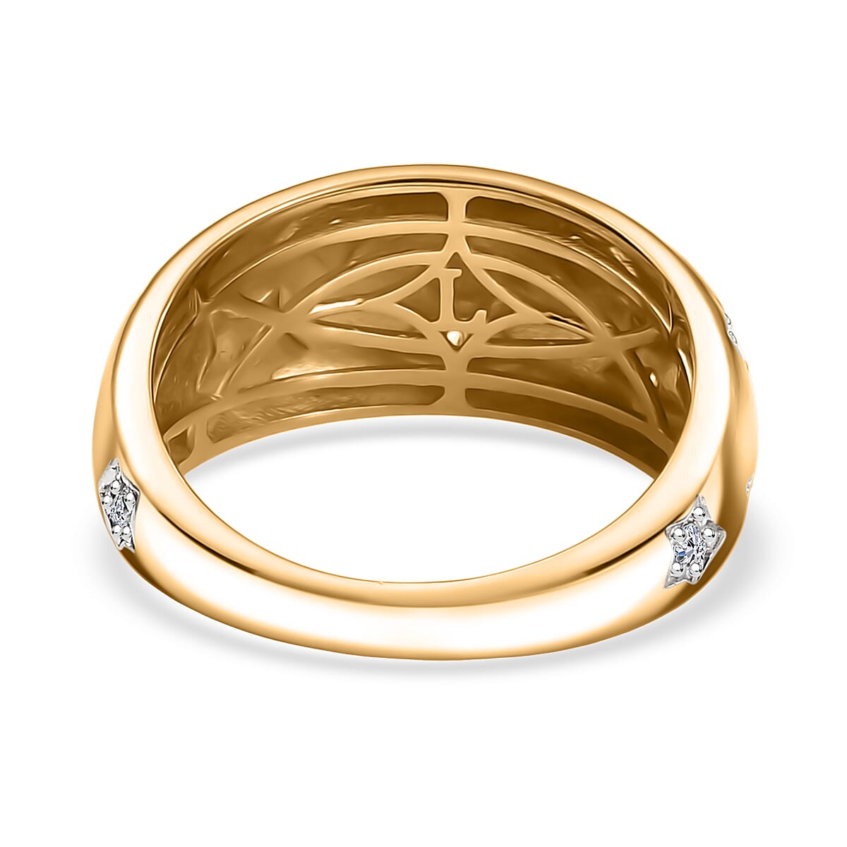 Luxuriant Lab Grown Diamond G-H SI 0.20 ctw Ring in 18K Vermeil Yellow Gold Over Sterling Silver (Size 5.0) image number 4