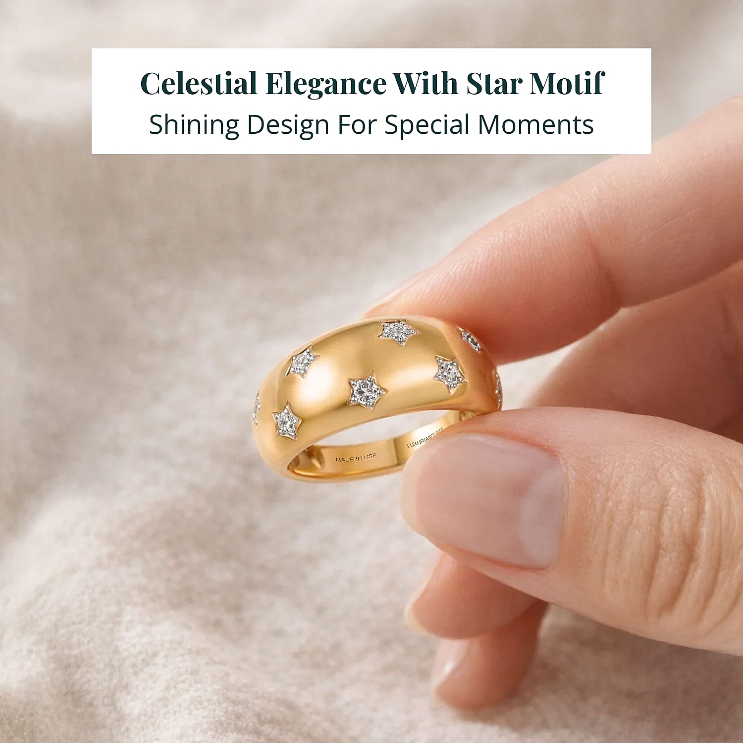  Luxuriant Lab Grown Diamond (G-H, SI) Ring in 18K Vermeil YG Over Sterling Silver 0.20 ctw (Size 5.0)