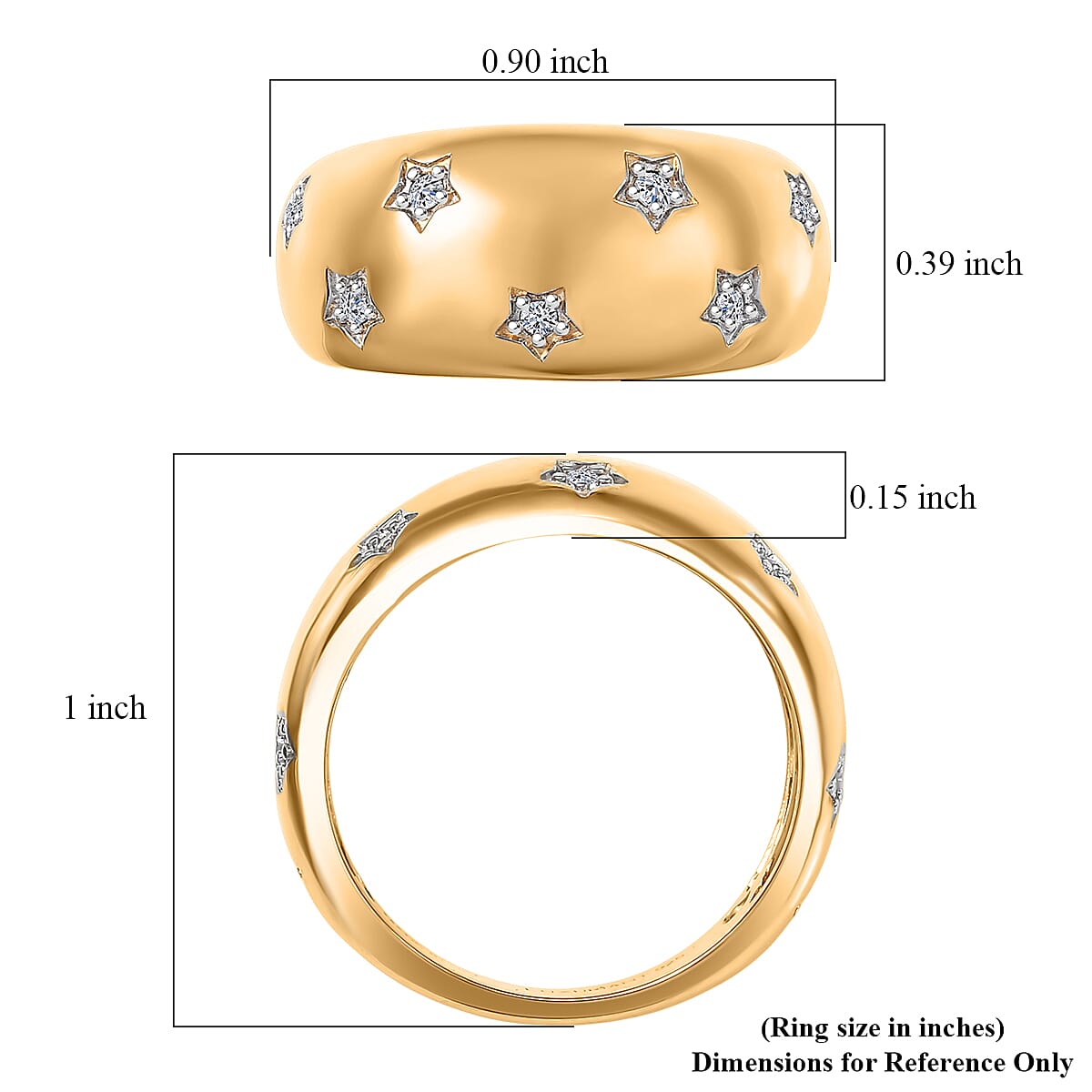 Luxuriant Lab Grown Diamond G-H SI 0.20 ctw Ring in 18K Vermeil Yellow Gold Over Sterling Silver (Size 5.0) image number 5