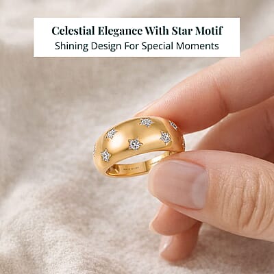  Luxuriant Lab Grown Diamond (G-H, SI) Ring in 18K Vermeil YG Over Sterling Silver 0.20 ctw (Size 5.0)