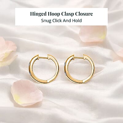  Luxuriant Lab Grown Diamond (G-H, SI) Hoop Earrings in 18K Vermeil YG Over Sterling Silver 0.15 ctw