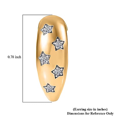  Luxuriant Lab Grown Diamond (G-H, SI) Hoop Earrings in 18K Vermeil YG Over Sterling Silver 0.15 ctw
