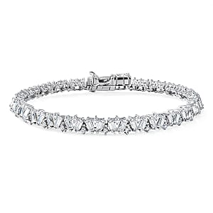 D'Joy Moissanite 6.30 ctw Sparkline Bracelet in Rhodium Over Sterling Silver (7.25 In)