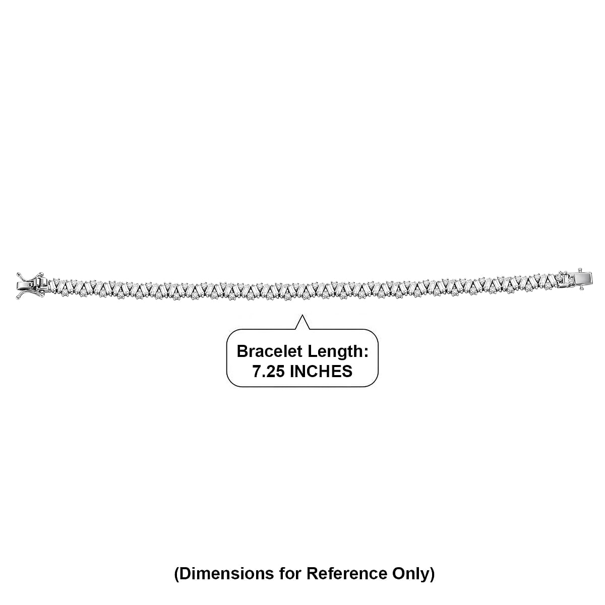 D'Joy Moissanite 6.30 ctw Sparkline Bracelet in Rhodium Over Sterling Silver (7.25 In) image number 4