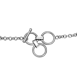 D'Joy Indian Artisan Crafted Polki Moissanite 8.10 ctw and Freshwater Pearl Bracelet in Rhodium Over Sterling Silver (7.25 In)