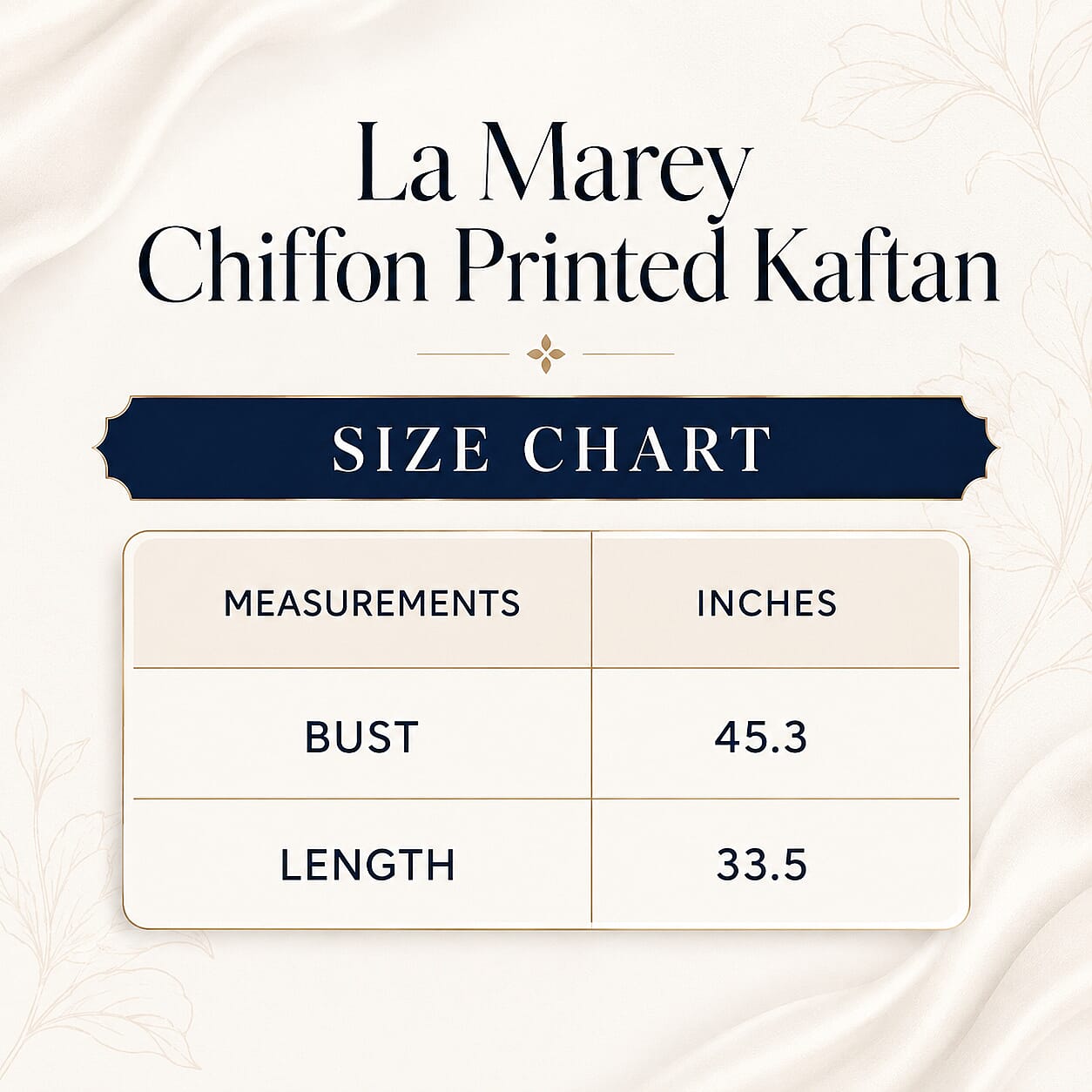La Marey Gray Chiffon Printed Kaftan - One Size Fits Most