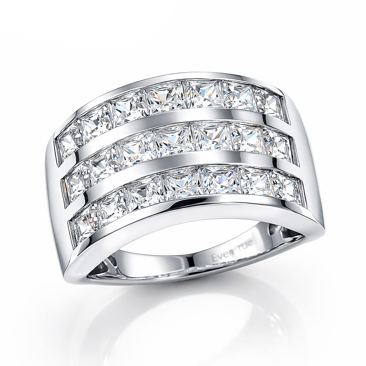 EverTrue Simulated Diamond Ring in Platinum Bond (Size 10.0)