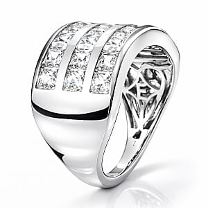 EverTrue Simulated Diamond Ring in Platinum Bond (Size 10.0)