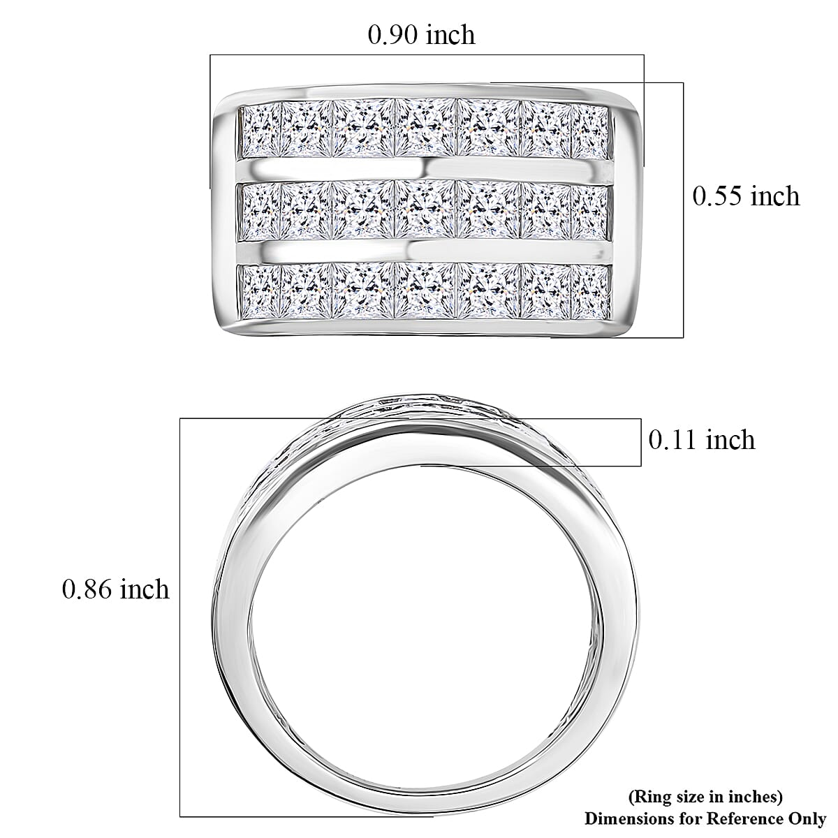 EverTrue Simulated Diamond Ring in Platinum Bond (Size 10.0) image number 5