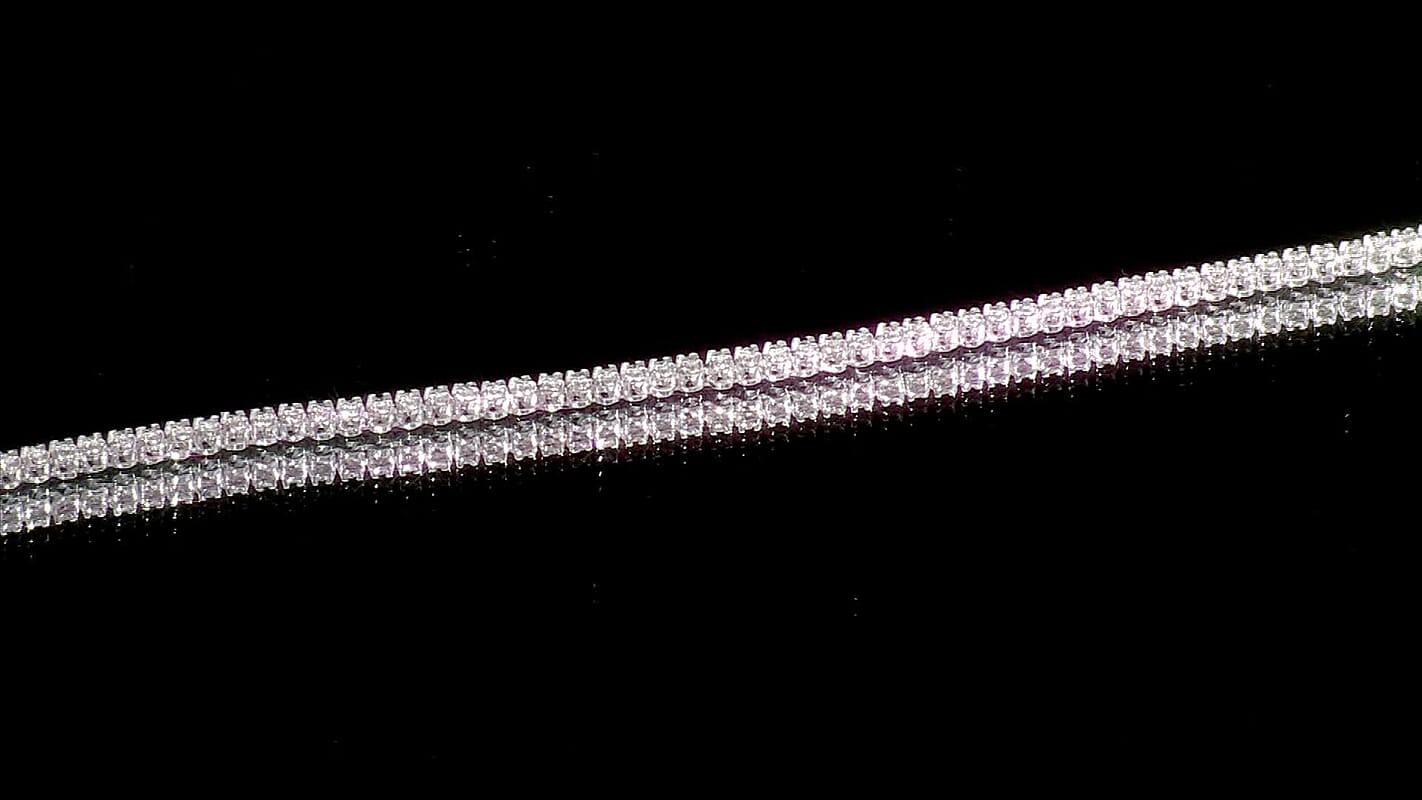 D'Joy Lab Grown Diamond (I2-I3) Classic Tennis Bracelet in Rhodium Over Sterling Silver (6.50 In) 1.15 ctw