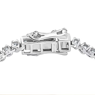 D'Joy Lab Grown Diamond I2-I3 1.00 ctw Classic Tennis Bracelet in Rhodium Over Sterling Silver (6.50 In)