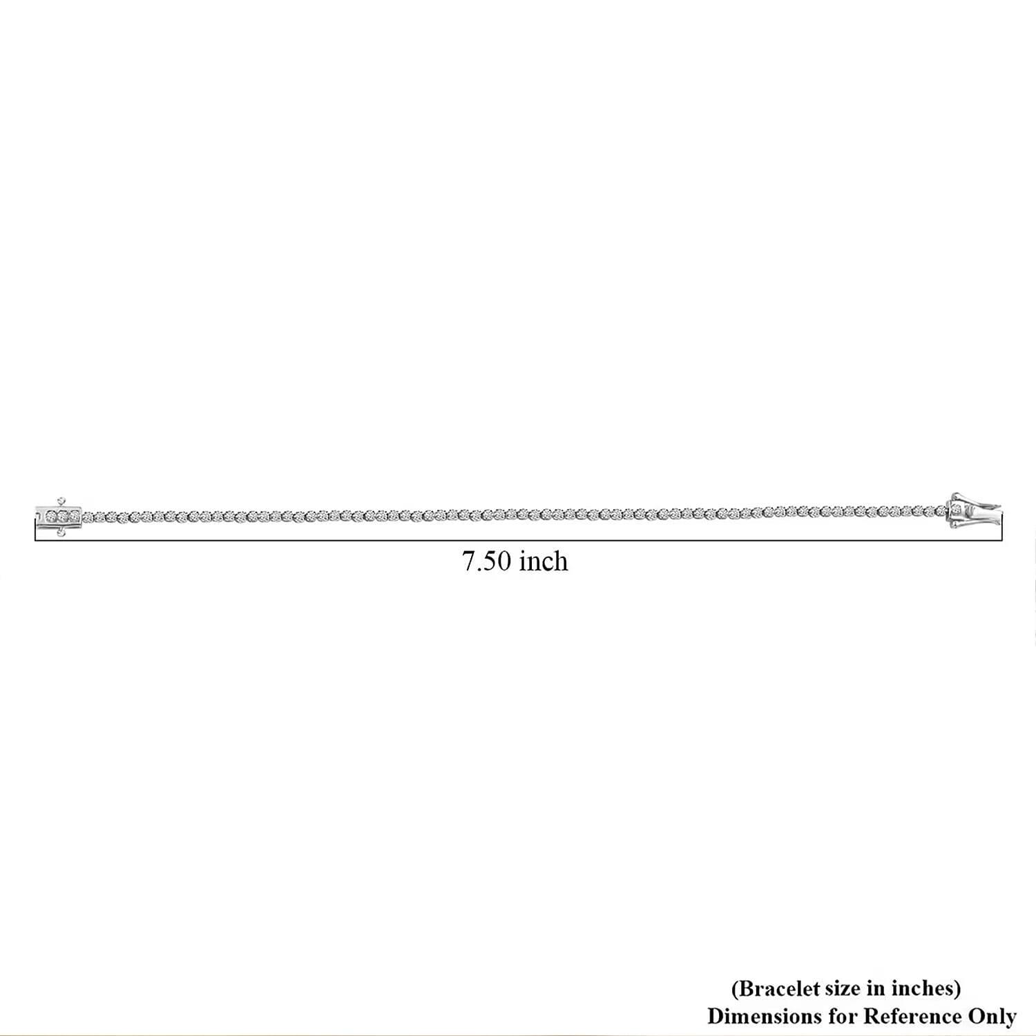 D'Joy Lab Grown Diamond I2-I3 1.00 ctw Classic Tennis Bracelet in Rhodium Over Sterling Silver (7.25 In)