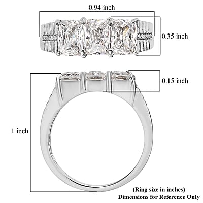 EverTrue Simulated Diamond Men's Ring in Stainless Steel (Size 10.0) 5.10 ctw