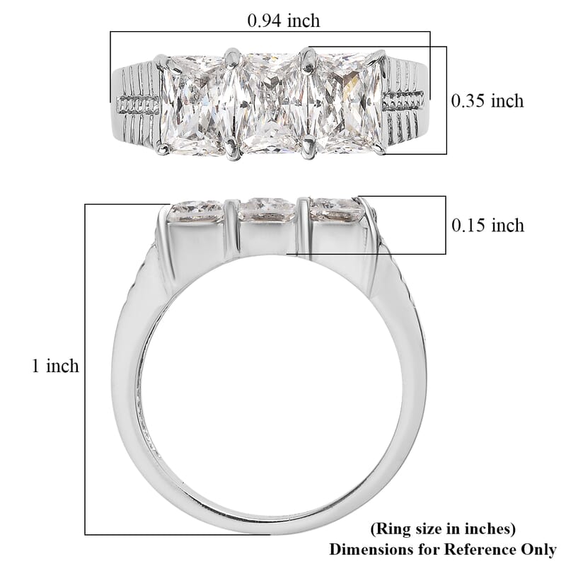 EverTrue Simulated Diamond Men's Ring in Stainless Steel (Size 12.0) 5.10 ctw