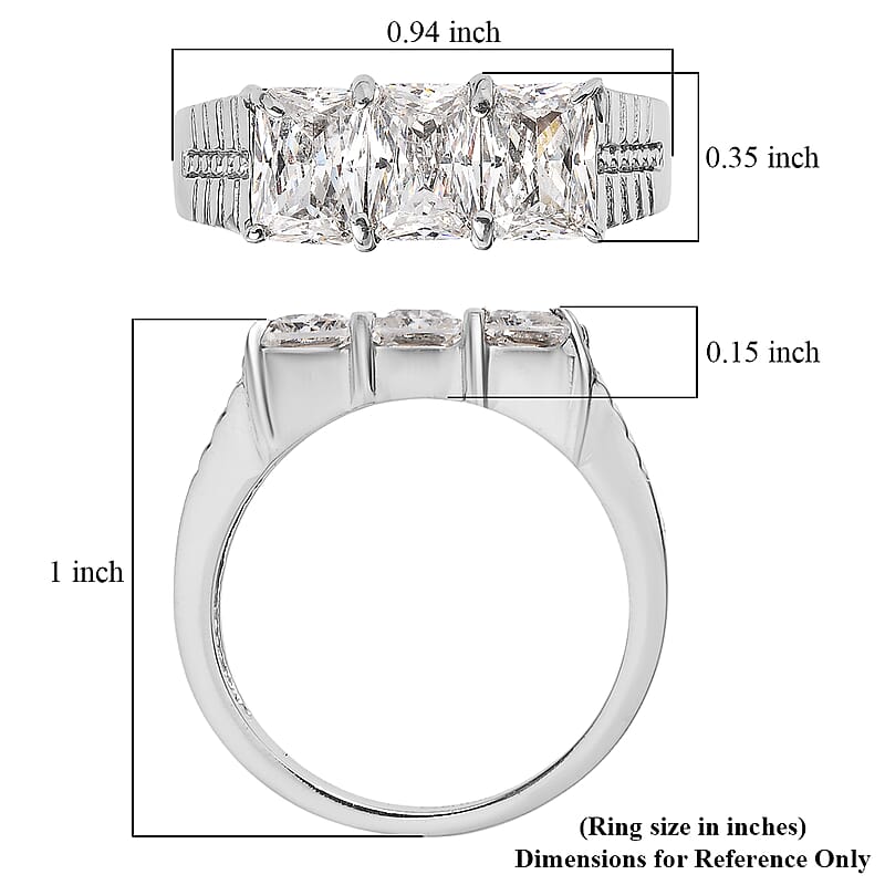 EverTrue Simulated Diamond Men's Ring in Stainless Steel (Size 12.0) 5.10 ctw