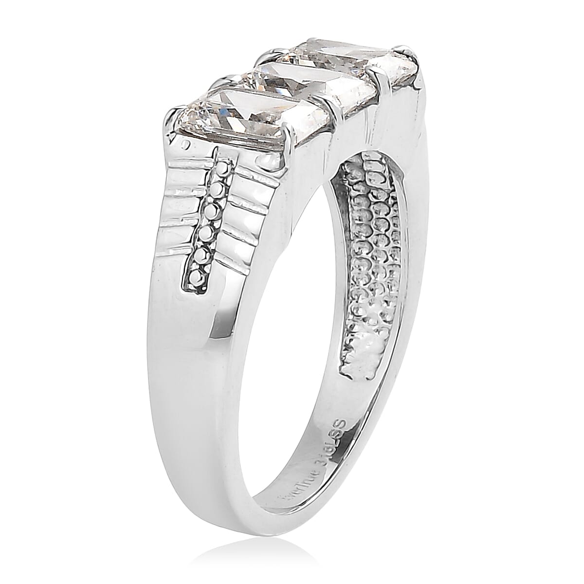 EverTrue Simulated Diamond Men's Ring in Stainless Steel (Size 14.0) 5.10 ctw