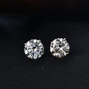 Luxuriant Lab Grown Diamond G-H SI 3.00 ctw Solitaire Stud Earrings in 14K Yellow Gold