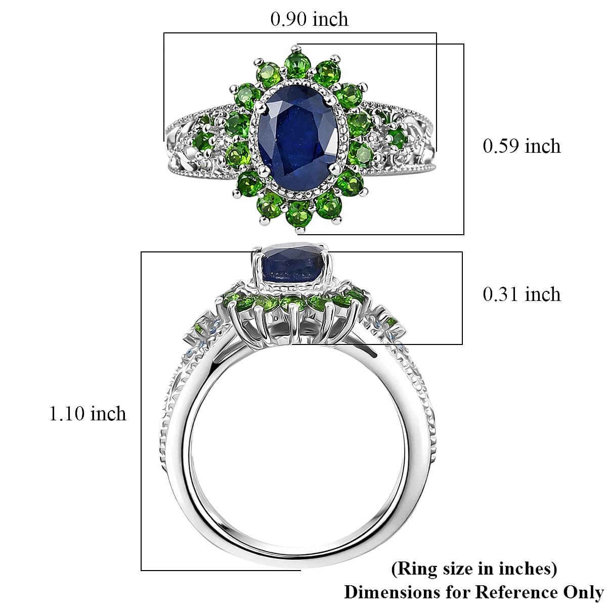 EverTrue Masoala Sapphire (D), Multi Gemstone 2.70 ctw Ring in Platinum Bond (Size 5.0) image number 5