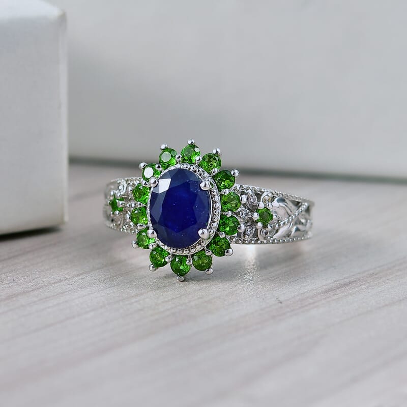 EverTrue Masoala Sapphire (D), Multi Gemstone 2.70 ctw Ring in Platinum Bond (Size 6.0)