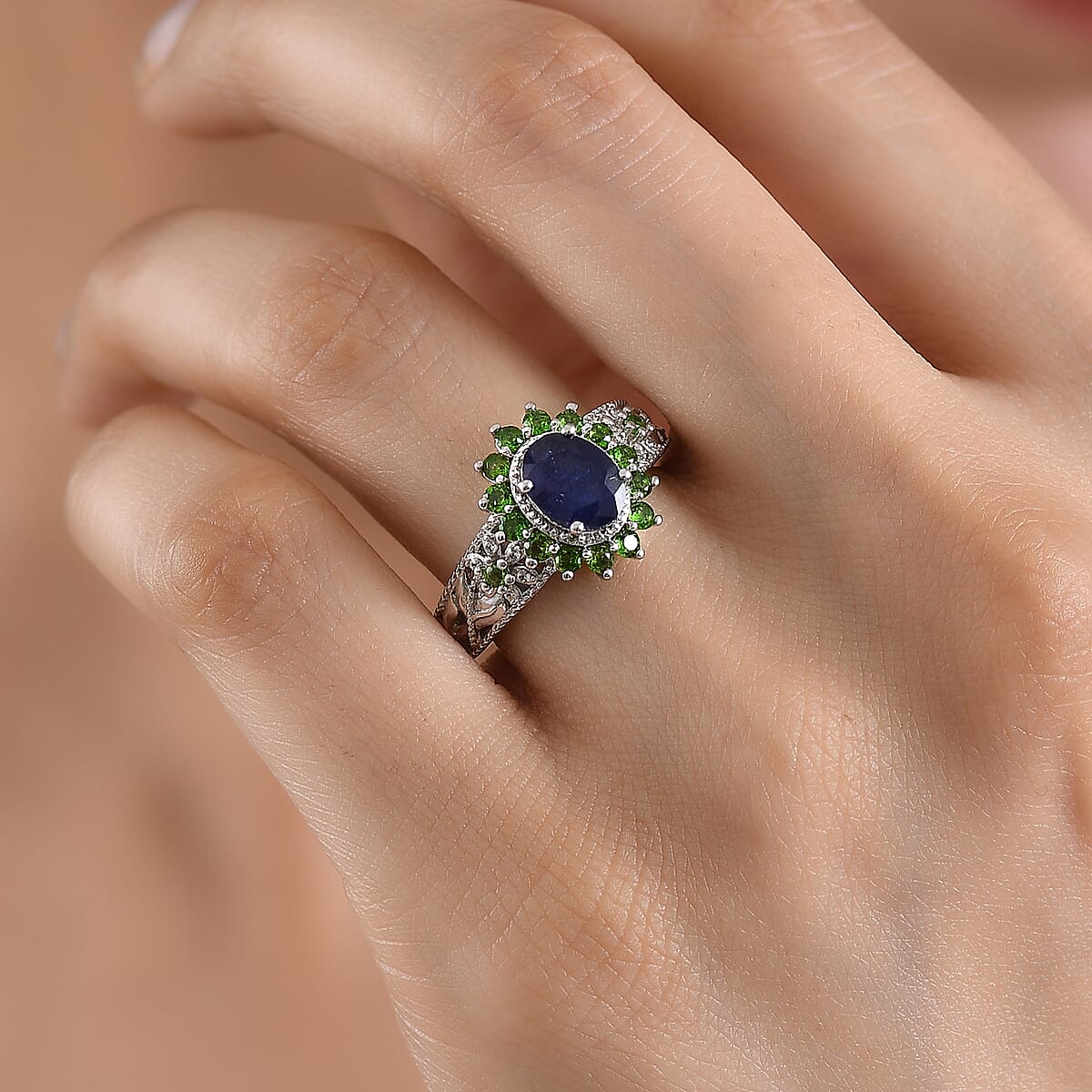 EverTrue Masoala Sapphire (D), Multi Gemstone 2.70 ctw Ring in Platinum Bond (Size 8.0) image number 2