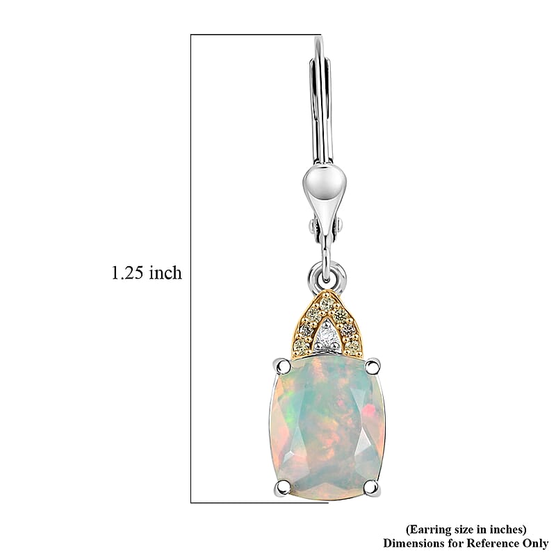 D'Joy Ethiopian Welo Opal and Multi Gemstone 2.75 ctw Royal Arch Spectrum Earrings in Rhodium Over Sterling Silver