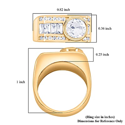 White Topaz Brilliance Ring in 14K YG Over Sterling Silver 1.80 ctw (Size 11.0)