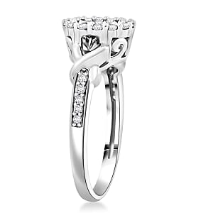 Lab Created Blue and White Sapphire Ring in Sterling Silver 1.00 ctw (Size 7.0)