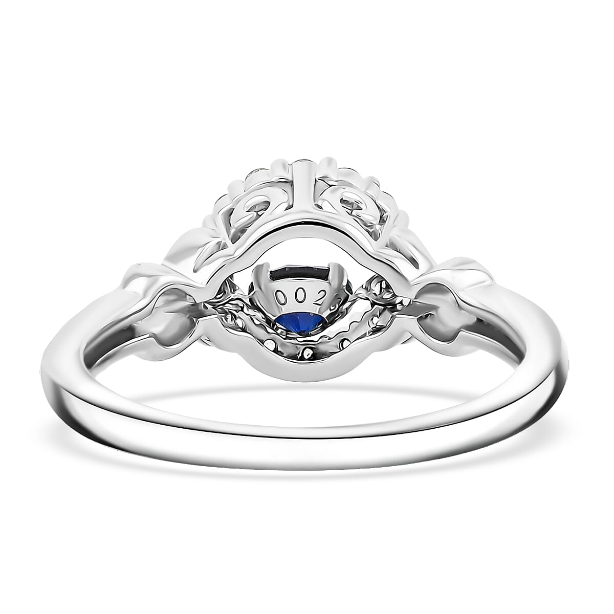 Lab Created Blue and White Sapphire 1.00 ctw Ring in Sterling Silver (Size 7.0)  image number 4