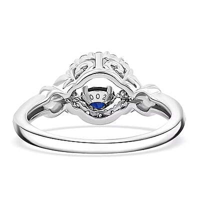 Lab Created Blue and White Sapphire Ring in Sterling Silver 1.00 ctw (Size 7.0)