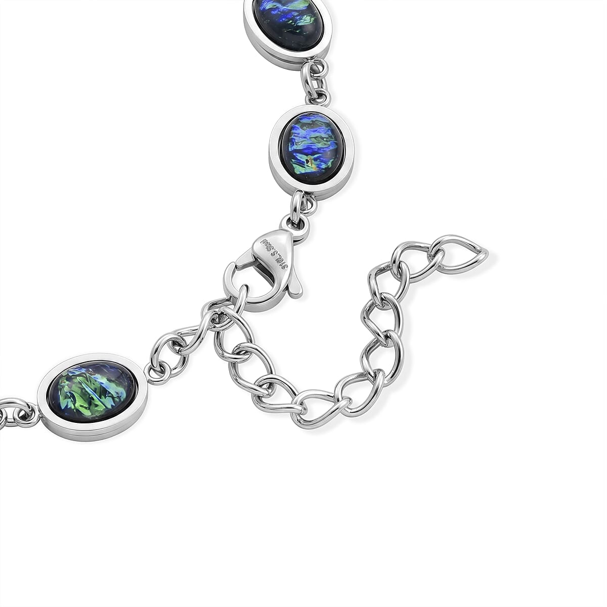 Multi Color Resin Bracelet in Stainless Steel (7.50-9.5In) image number 5
