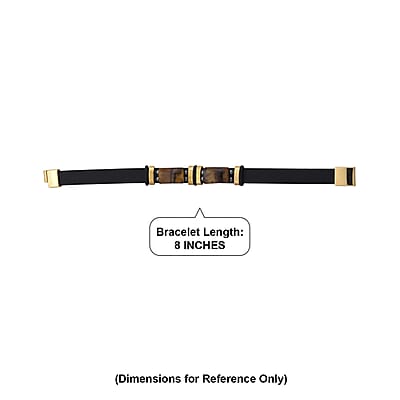Yellow Tigers Eye 10.00 ctw Microfiber Leather Bracelet in ION Plated YG Stainless Steel (8.00 In)