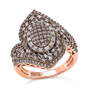 D'Joy Natural Champagne Diamond 1.00 ctw Ring in 18K Vermeil Rose Gold Over Sterling Silver (Size 7.0)