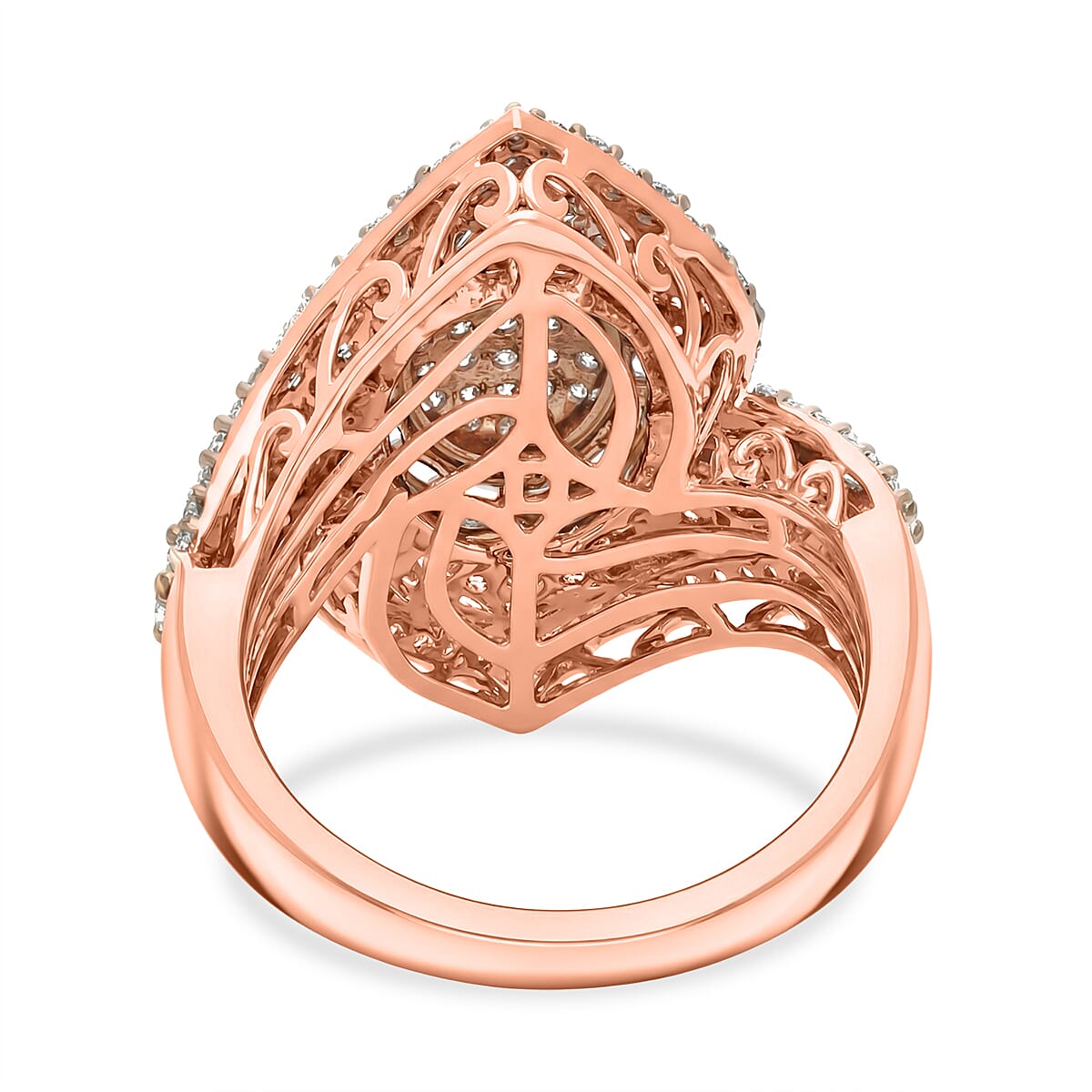 D'Joy Natural Champagne Diamond 1.00 ctw Ring in 18K Vermeil Rose Gold Over Sterling Silver (Size 7.0) image number 4
