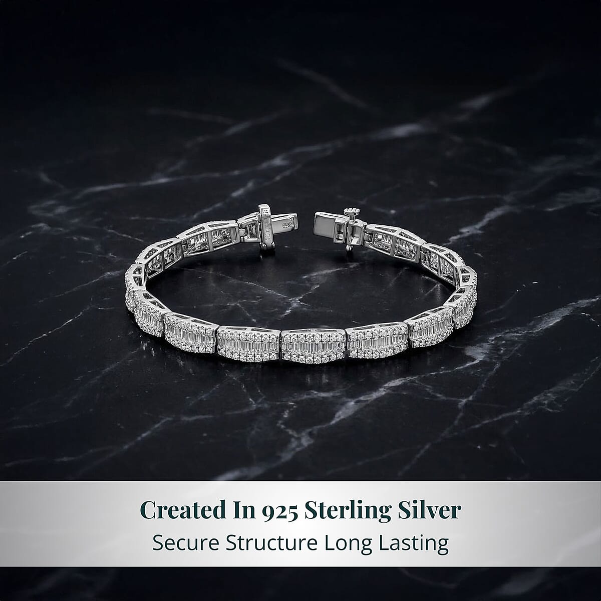 Luxuriant Lab Grown Diamond G-H SI 4.00 ctw Bracelet in Rhodium Over Sterling Silver (6.50 In) image number 1