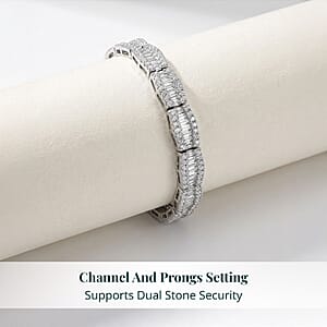 Luxuriant Lab Grown Diamond G-H SI 4.00 ctw Bracelet in Rhodium Over Sterling Silver (6.50 In)