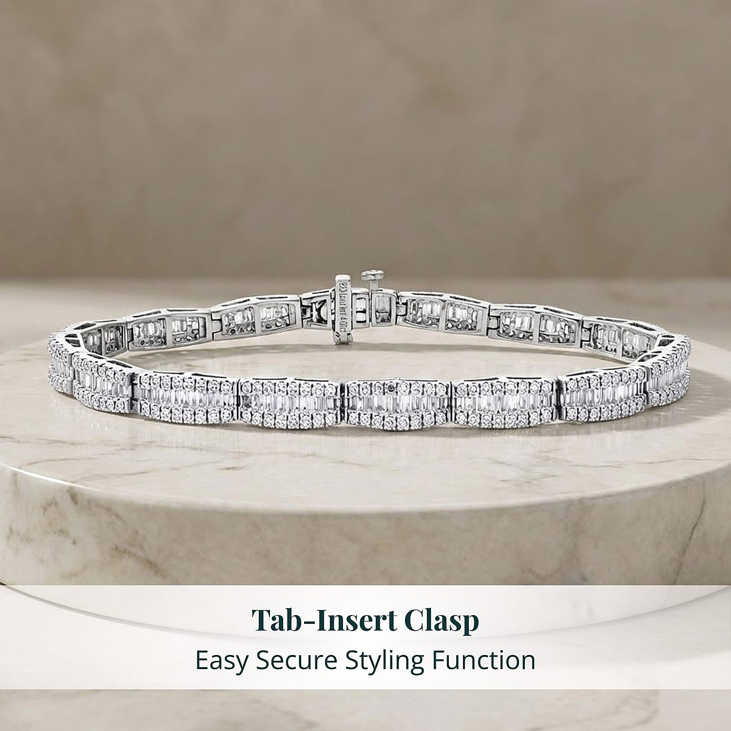 Luxuriant Lab Grown Diamond G-H SI 4.00 ctw Bracelet in Rhodium Over Sterling Silver (6.50 In)
