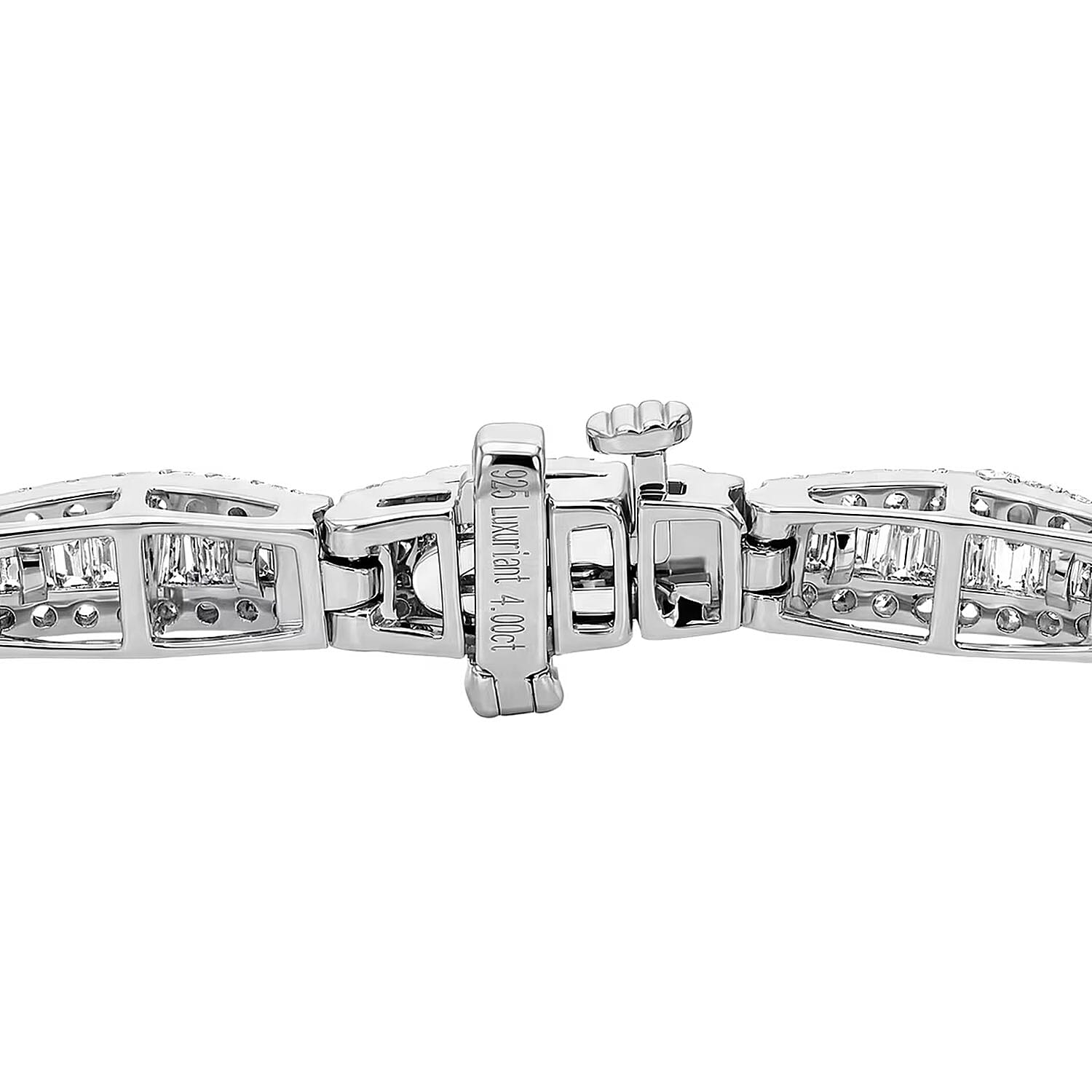 Luxuriant Lab Grown Diamond G-H SI 4.00 ctw Bracelet in Rhodium Over Sterling Silver (6.50 In)