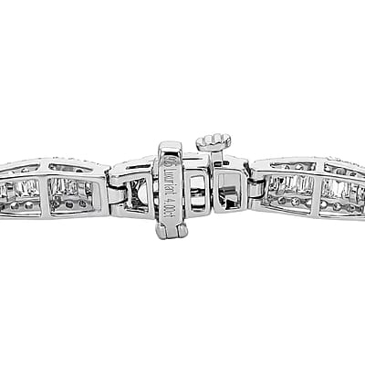 Luxuriant Lab Grown Diamond G-H SI 4.00 ctw Bracelet in Rhodium Over Sterling Silver (6.50 In)