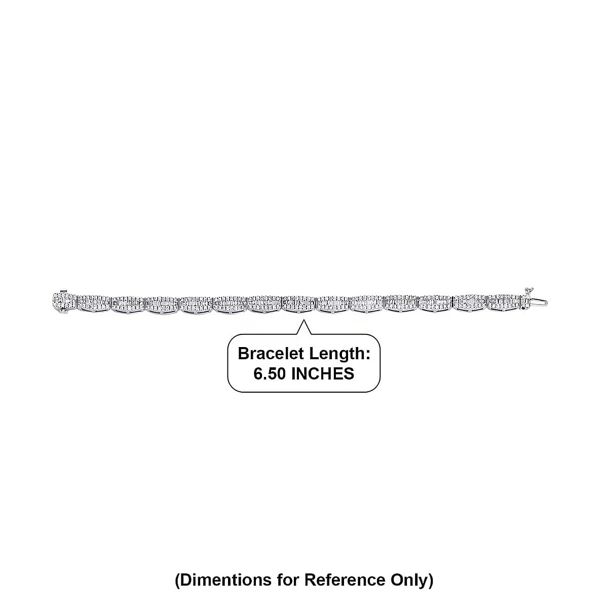 Luxuriant Lab Grown Diamond G-H SI 4.00 ctw Bracelet in Rhodium Over Sterling Silver (6.50 In) image number 6
