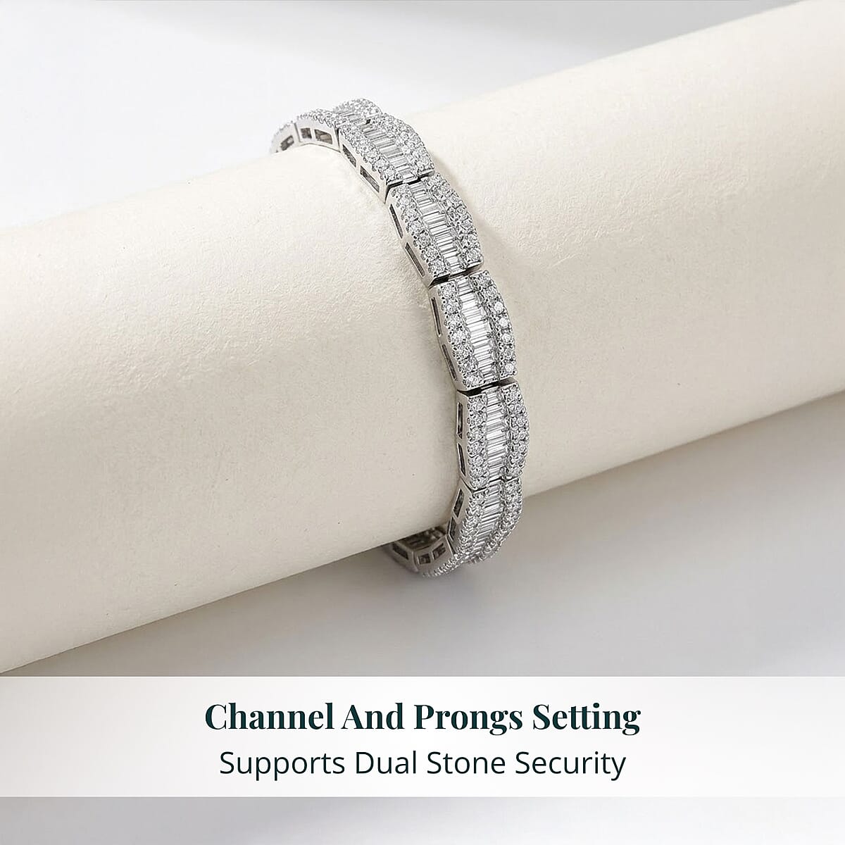 Luxuriant Lab Grown Diamond G-H SI 4.00 ctw Bracelet in Rhodium Over Sterling Silver (8.00 In) image number 4