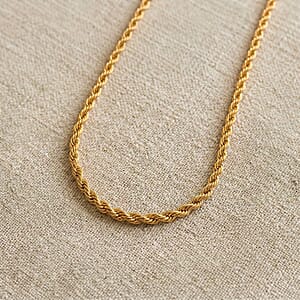 Imperial Rope Twist Necklace (20-22 Inches) in ION Plated YG Stainless Steel