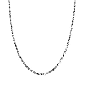 Imperial Rope Twist Necklace (20-22 Inches) in Stainless Steel