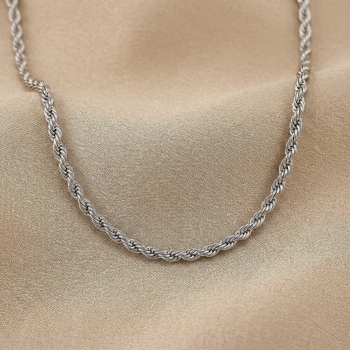 Imperial Rope Twist Necklace (20-22 Inches) in Stainless Steel image number 1