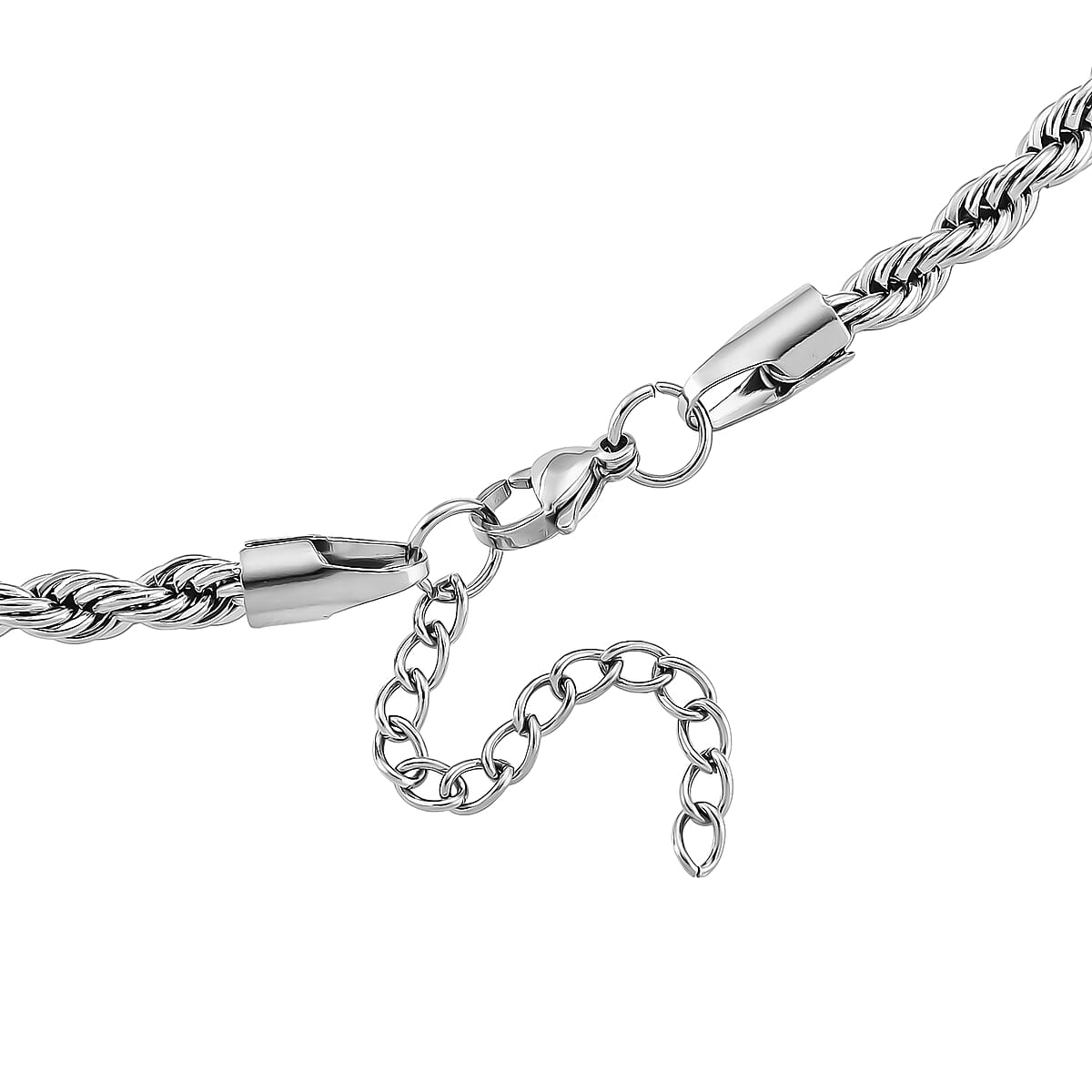 Imperial Rope Twist Necklace (20-22 Inches) in Stainless Steel image number 4