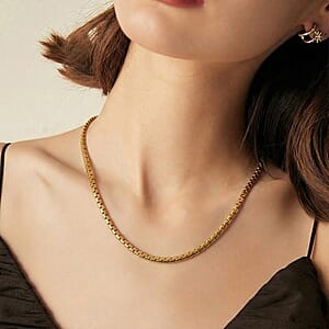 Fortress Link Necklace (20-22 Inches) in ION Plated YG Stainless Steel