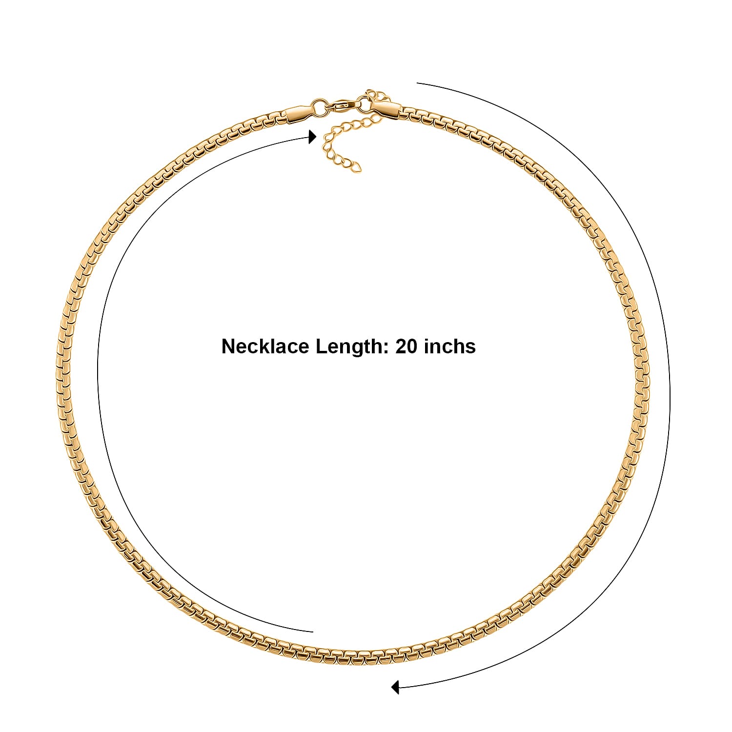 Fortress Link Necklace (20-22 Inches) in ION Plated YG Stainless Steel
