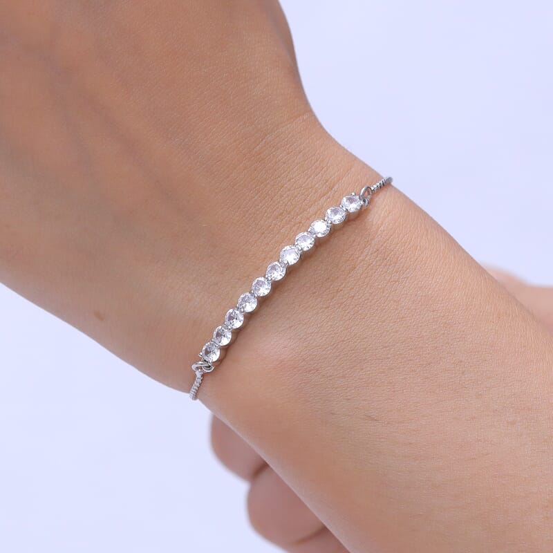 EverTrue Simulated Diamond Bracelet in Platinum Bond (10.50 In)