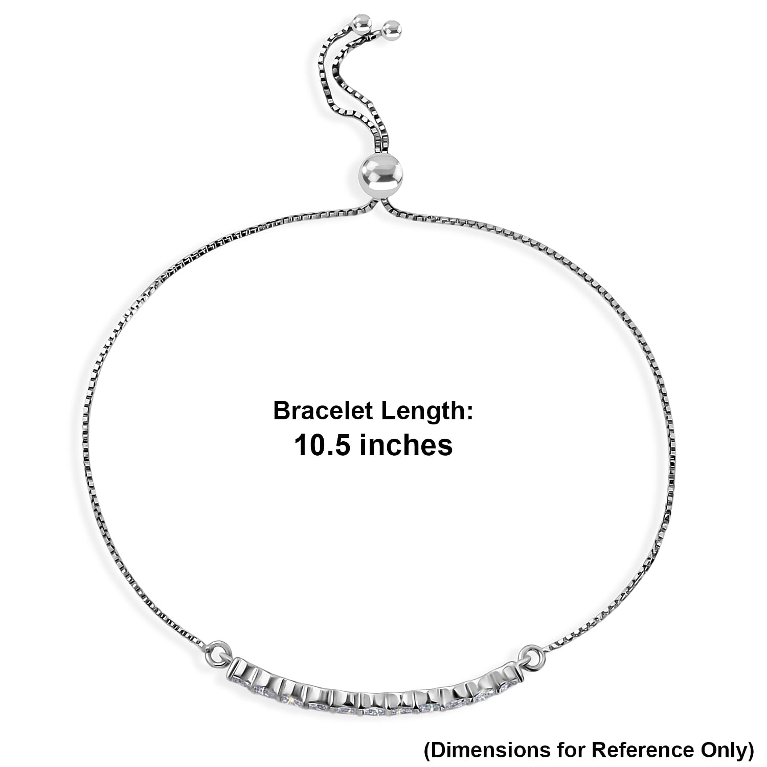 EverTrue Simulated Diamond Bracelet in Platinum Bond (10.50 In)