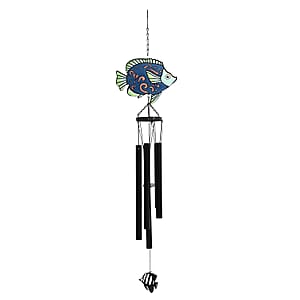 Livmore Fish Design Welcome Wind Chime with 5 Iron Tube