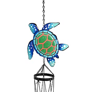 Livmore Tortoise Design Welcome Wind Chime with 5 Iron Tube